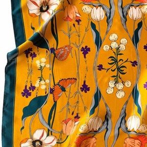 Large Mulberry silk scarf (35 in square) / Silky hair scarf.